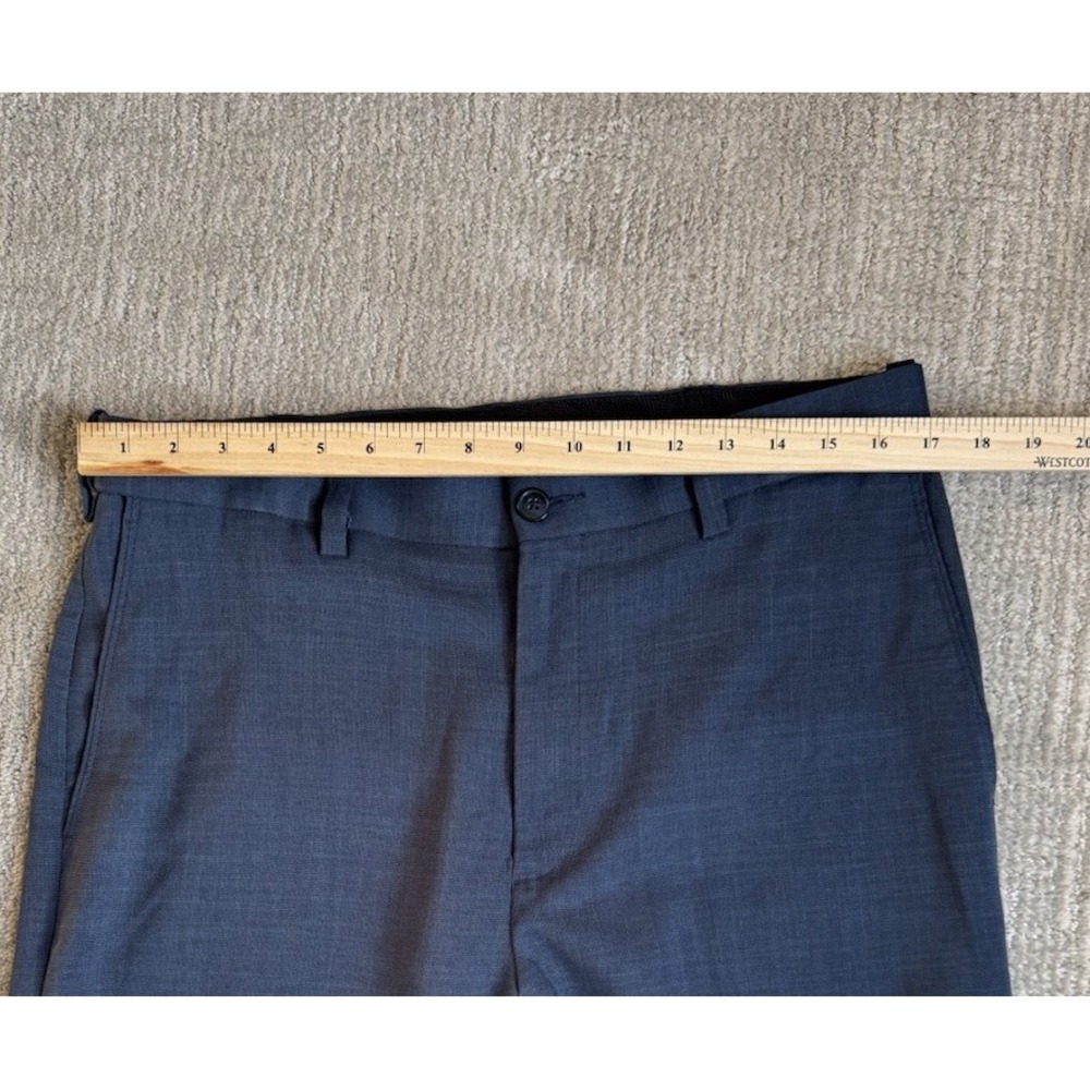 Savane 34 x 32 Dark Gray  Comfort Expander‎ Waist Flat Front Mens Dress Pants - Picture 4 of 8